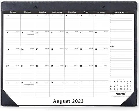 18 Months Desk/Wall Calendar 2023-2024 w/Transparent Protector, Standard, 17" x 12"