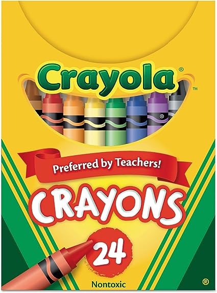 Binney & Smith Crayola(R) Standard Crayon Set, Lift-Lid Box, Assorted Colors, Box Of 24