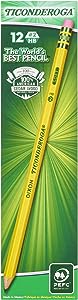 Ticonderoga Wood-Cased Pencils, Pre-Sharpened, 2 HB Soft, Yellow, 12 Count