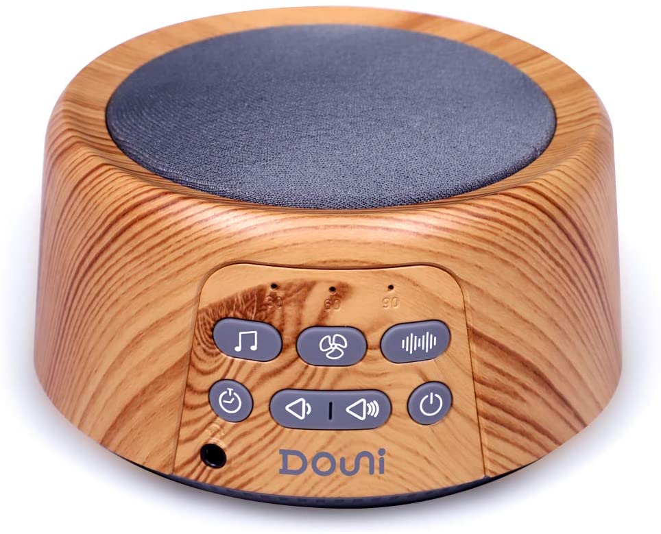 Douni Sleep Sound Machine - White Noise Machine with 24 Soothing Sounds for Sleeping & Relaxation, Timer & Memory Function,Sleep Therapy for Kid, Adult, Nursery, Home,Office,Travel.Wood Grain