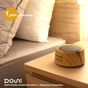 Douni Sleep Sound Machine - White Noise Machine with 24 Soothing Sounds for Sleeping & Relaxation, Timer & Memory Function,Sleep Therapy for Kid, Adult, Nursery, Home,Office,Travel.Wood Grain