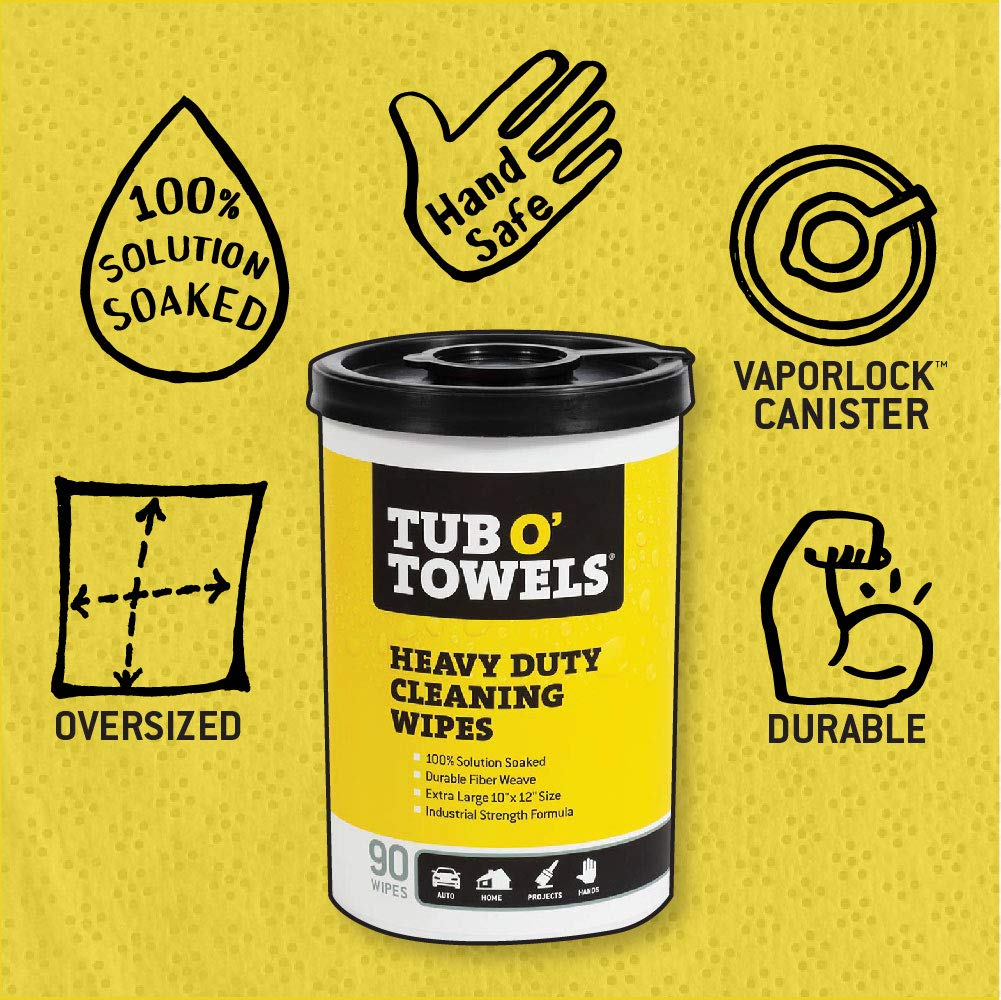 Tub O Towels TW90 Heavy-Duty 10 x 12 Size Multi-Surface Cleaning Wip –  Green Global Office Products