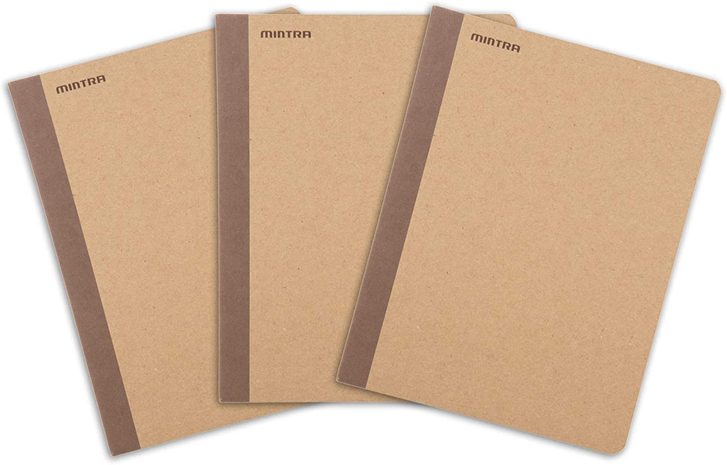 Mintra Office 100% Recycled Notebooks - Bagasse (Plain Cover 3pk, Comp Book (7.5in x 9.75in))