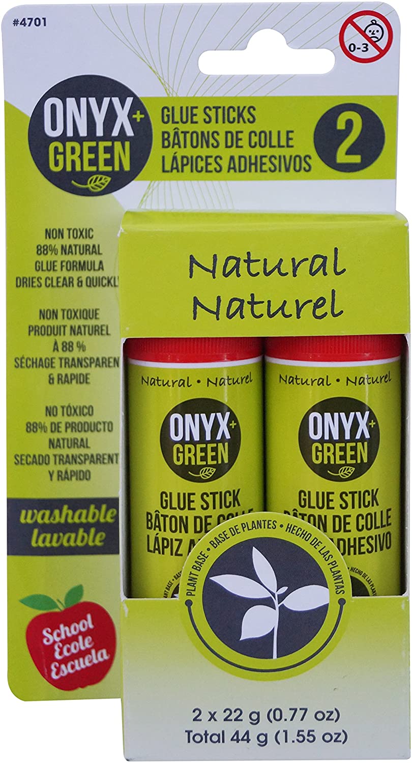 Onyx and Green 4701 Glue Sticks, Non-Toxic, 2 Piece