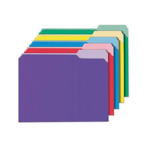 Universal 1/3 cut Double Ply Letter size Folders - Assorted Colors & Tabs