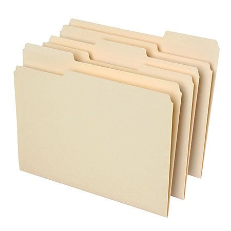 Manila File Folders - Assorted Tabs