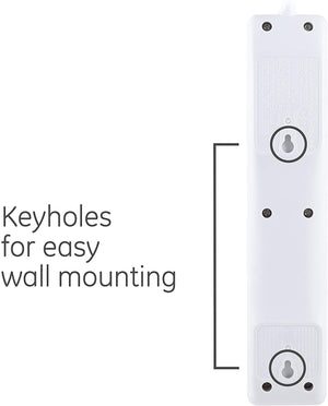 GE 6 Outlet Power Surge Protector, 10 ft long cord - White