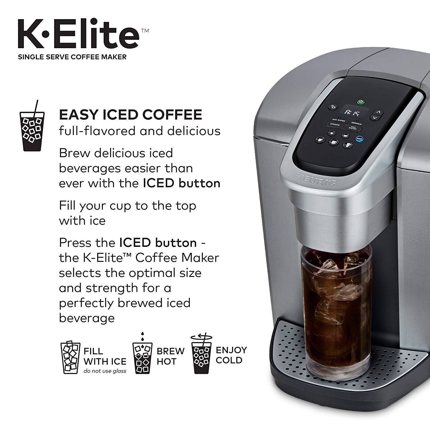 Keurig K-Elite Coffee Maker, Single Serve K-Cup Pod Coffee Brewer, Wit –  Green Global Office Products