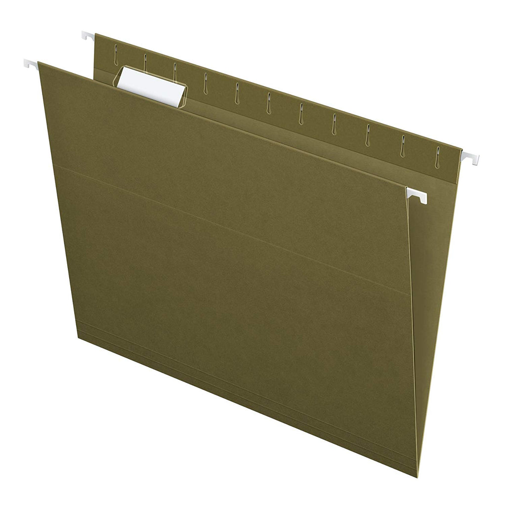 1/5 Tab Recycled Hanging File Folders - Dark Green