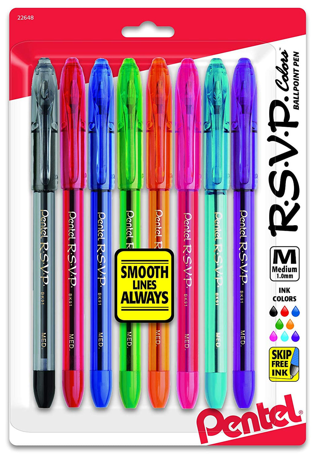 Pentel R.S.V.P. Ballpoint Stick Pens - Medium Point