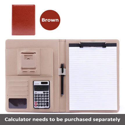 A4 PU Leather Folder Padfolio job executive Multi-function Office Organizer Planner Notebook School Office Folder for Documents